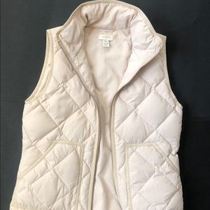 J.Crew Quilted Puffer Novelty Vest Beige Bleached